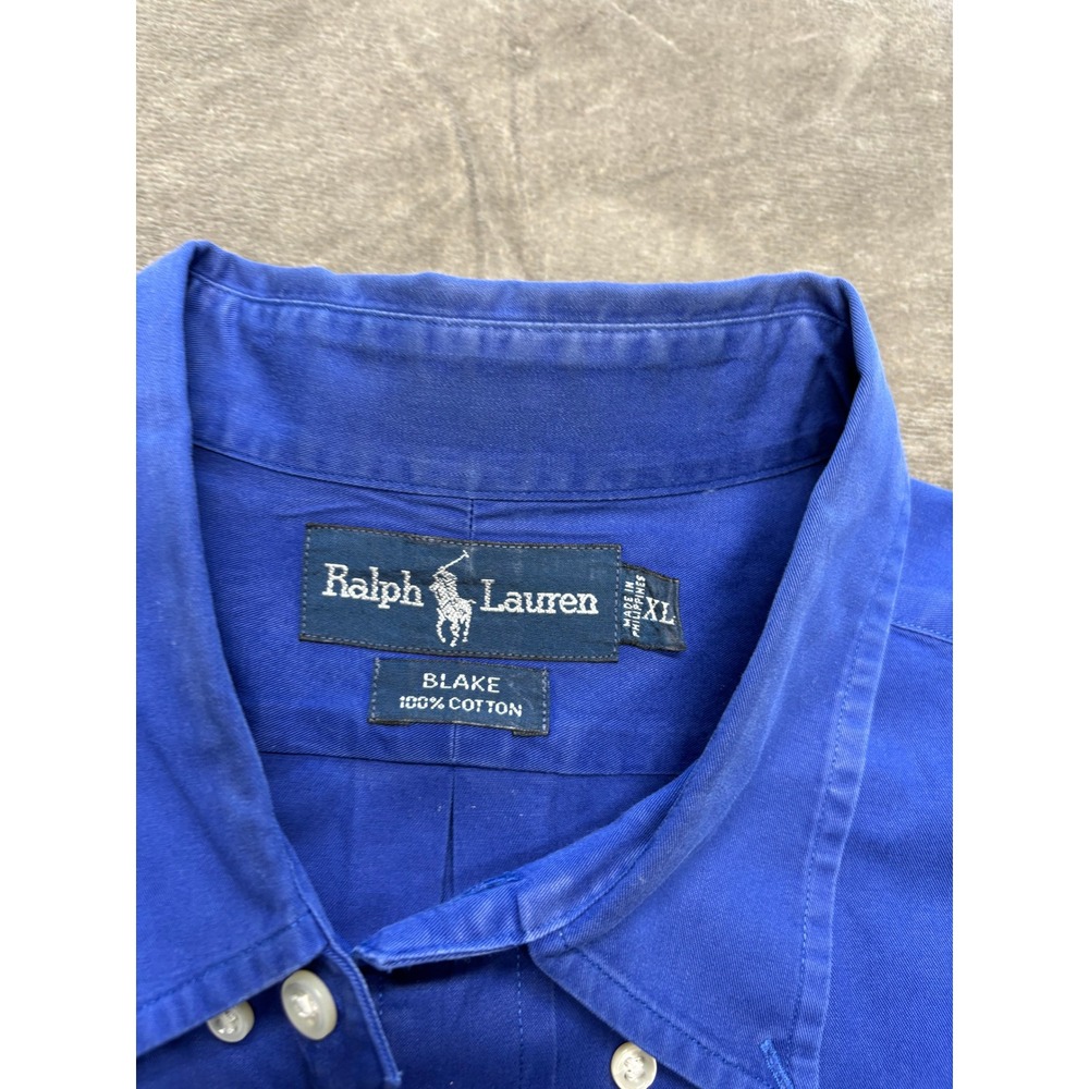 Ralph Lauren Blake Men's Blue 100% Cotton Button Down Shirt Big & Tall‎ XL - Picture 4 of 6